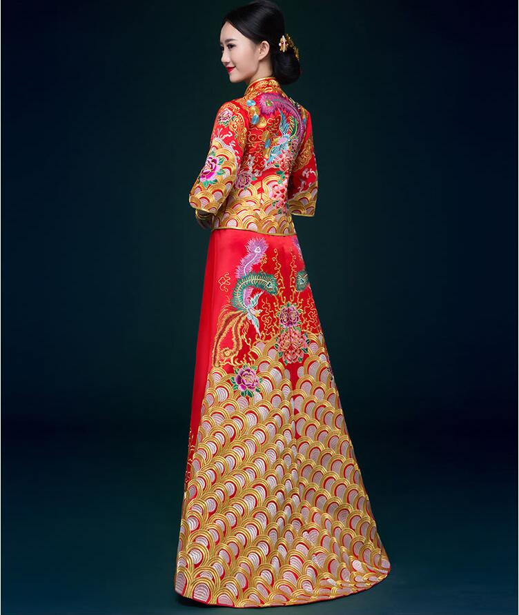 家佳樂文學刺繡錦緞復古嫁衣中式禮服