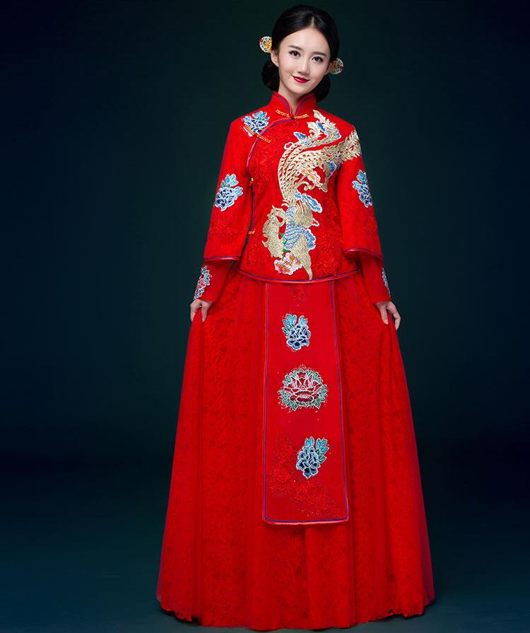 家佳樂文學(xué)刺繡中式婚紗中式禮服圖片