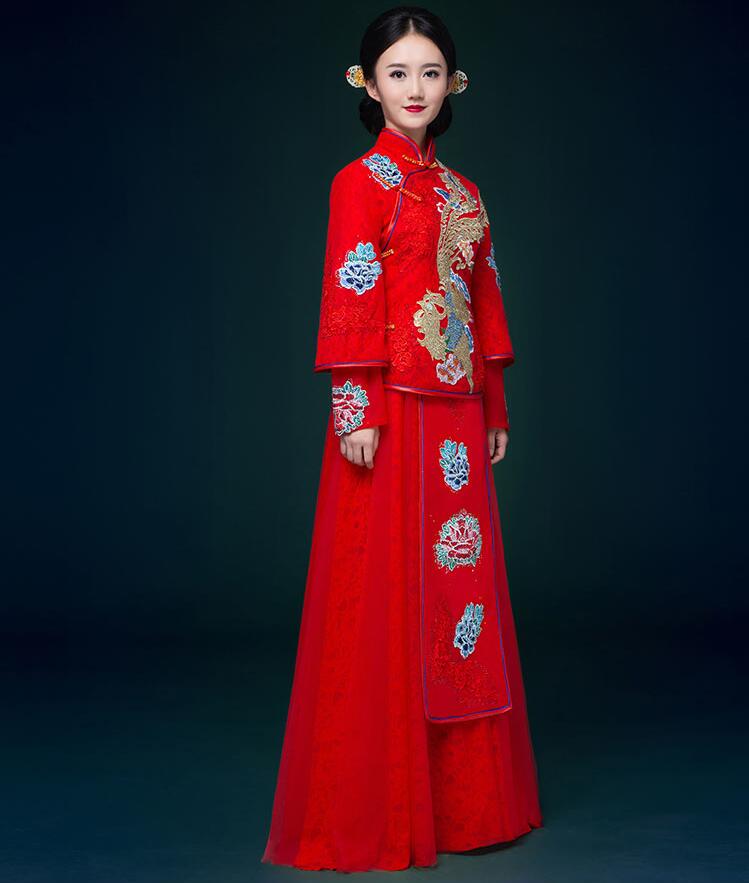 家佳樂文學(xué)刺繡中式婚紗中式禮服圖片