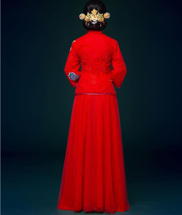 家佳樂文學(xué)刺繡中式婚紗中式禮服圖片