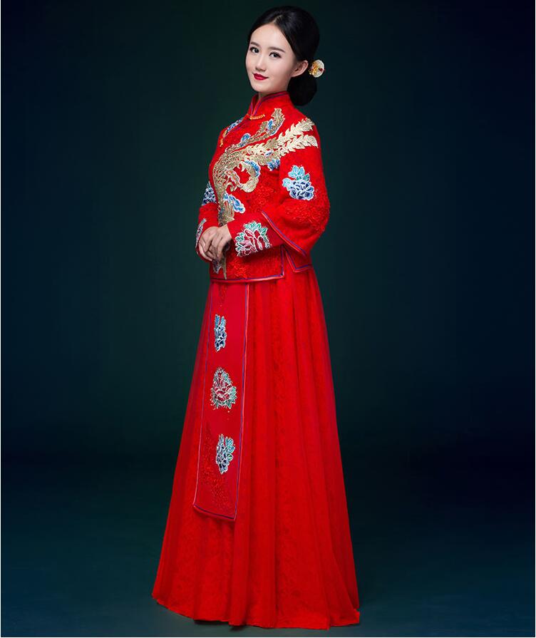 家佳樂文學(xué)刺繡中式婚紗中式禮服圖片