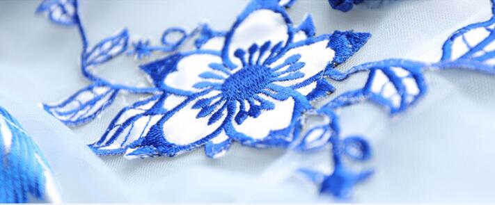 家佳樂文學青花瓷魚尾旗袍中式禮服