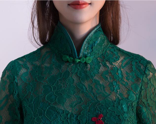 家佳樂文學(xué)盤扣蘇繡印花中式禮服