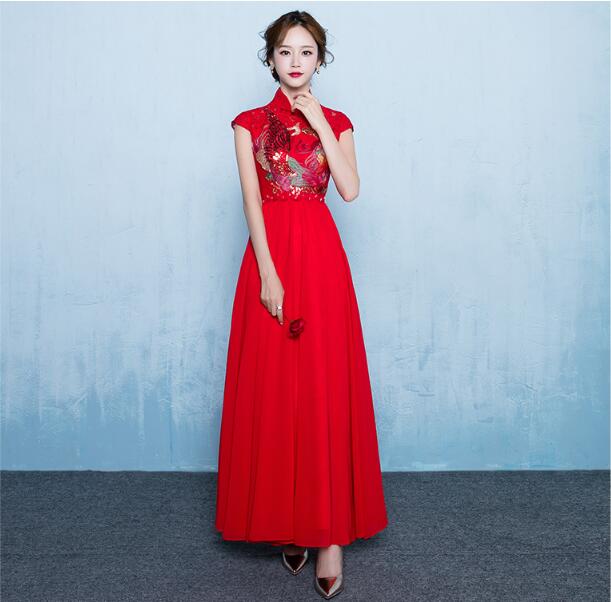 中式立領(lǐng)家佳樂文學(xué)刺繡中式禮服