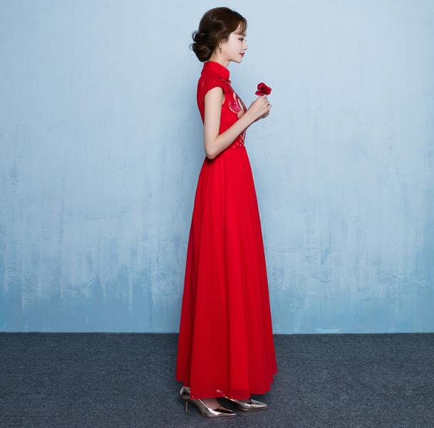 中式立領(lǐng)家佳樂文學(xué)刺繡中式禮服