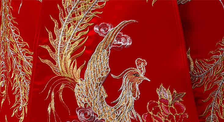 家佳樂(lè)文學(xué)刺繡龍鳳褂新娘中式禮服