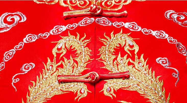 家佳樂(lè)文學(xué)刺繡龍鳳褂新娘中式禮服