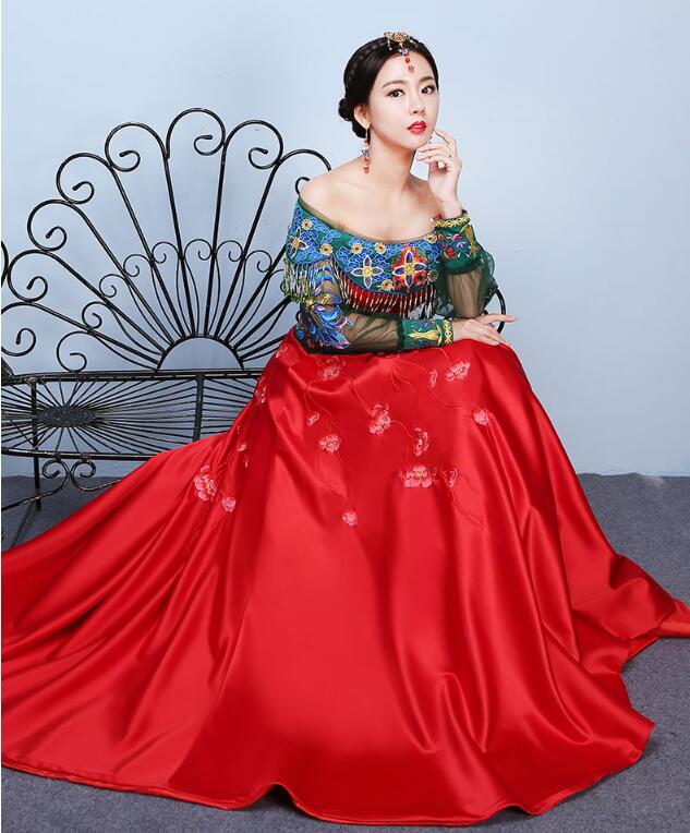 家佳樂文學(xué)刺繡新娘禮服中式婚禮禮服