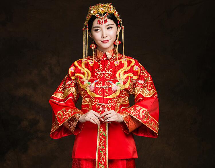 家佳樂文學(xué)秀禾服新娘禮服中式婚禮禮服