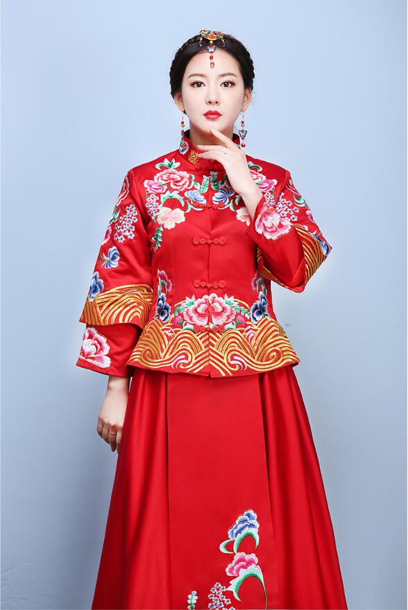 家佳樂文學(xué)龍鳳褂嫁衣中式婚禮禮服