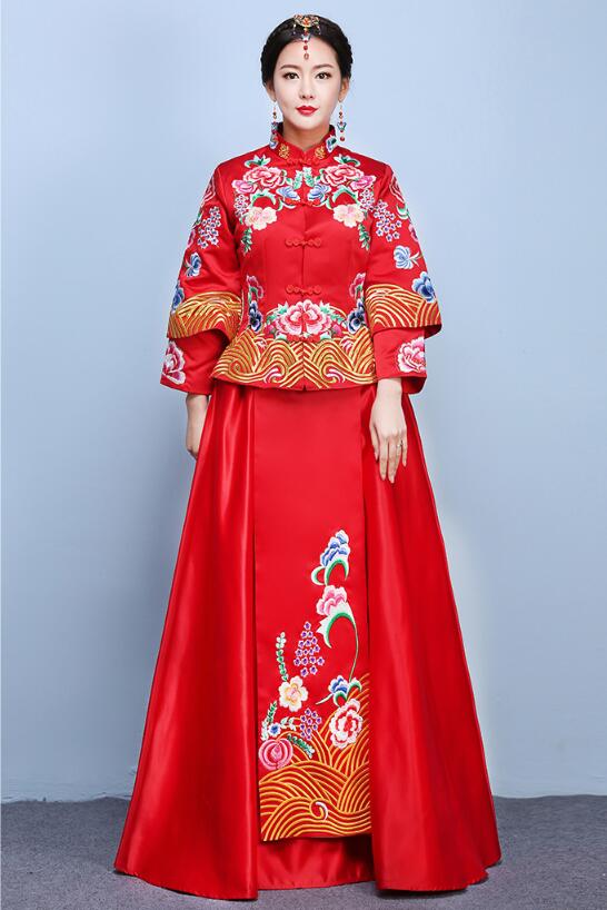 家佳樂文學(xué)龍鳳褂嫁衣中式婚禮禮服