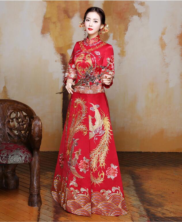 家佳樂文學(xué)蘇繡秀禾服嫁衣中式婚禮禮服