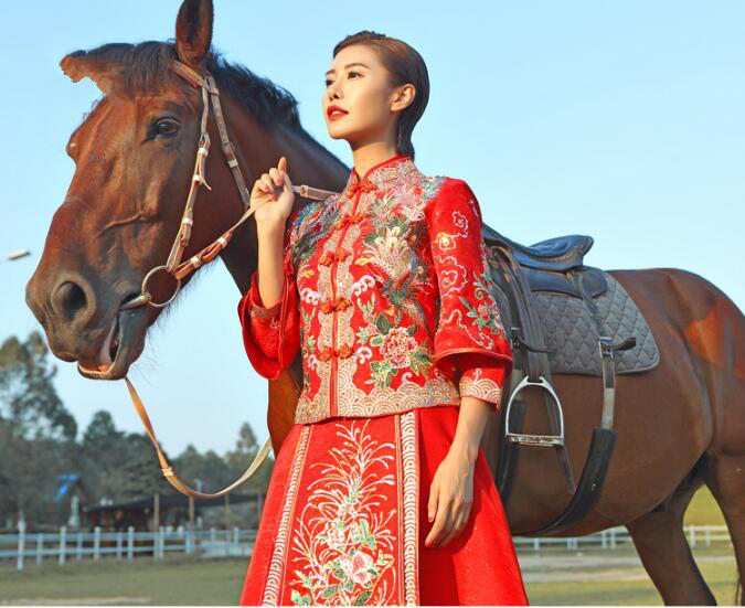 家佳樂(lè)文學(xué)秀禾服新娘禮服中式婚禮禮服圖片