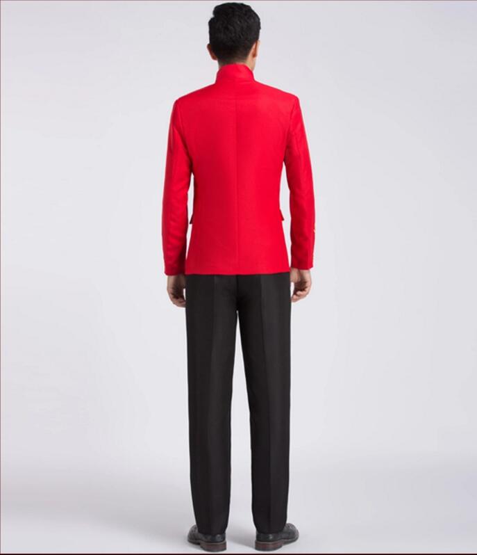 立領刺繡中山裝圖片