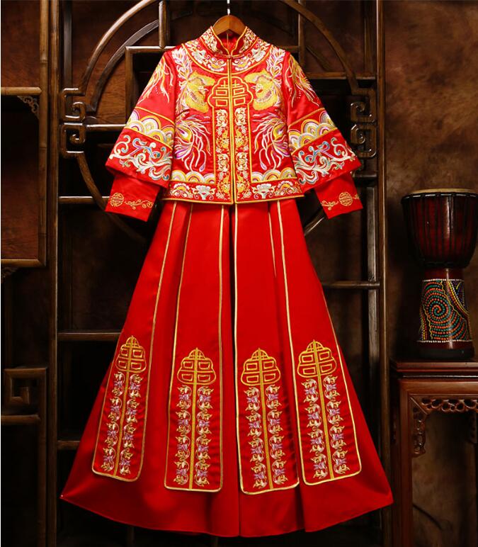 家佳樂文學(xué)秀禾服刺繡裙褂中式禮服