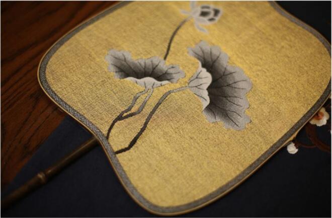 家佳樂文學紫竹緙絲團扇圖片