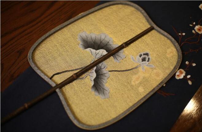 家佳樂文學紫竹緙絲團扇圖片