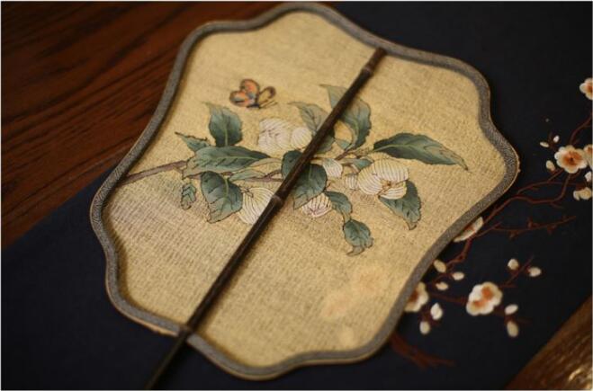 家佳樂文學紫竹緙絲團扇圖片