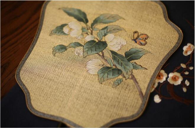 家佳樂文學紫竹緙絲團扇圖片