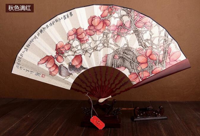 家佳樂文學(xué)紅木手繪折扇圖片
