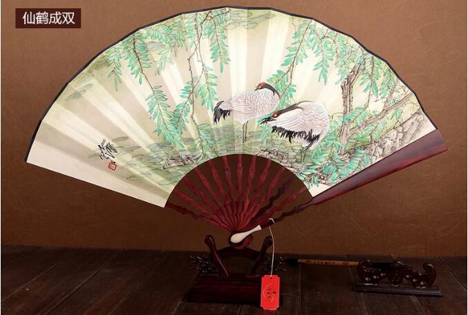 家佳樂文學(xué)紅木手繪折扇圖片