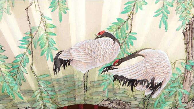 家佳樂文學(xué)紅木手繪折扇圖片