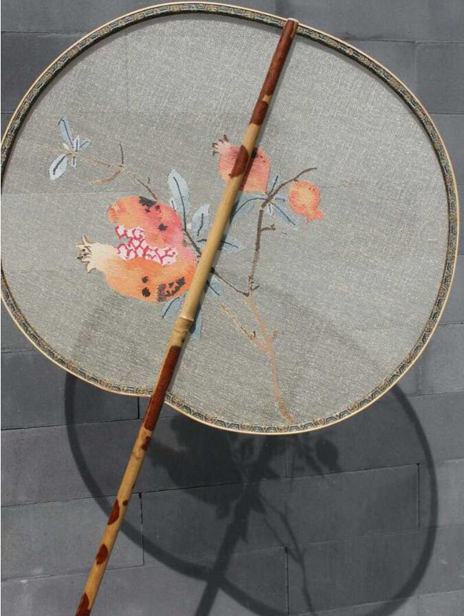 家佳樂文學(xué)湘妃竹柄緙絲宮扇