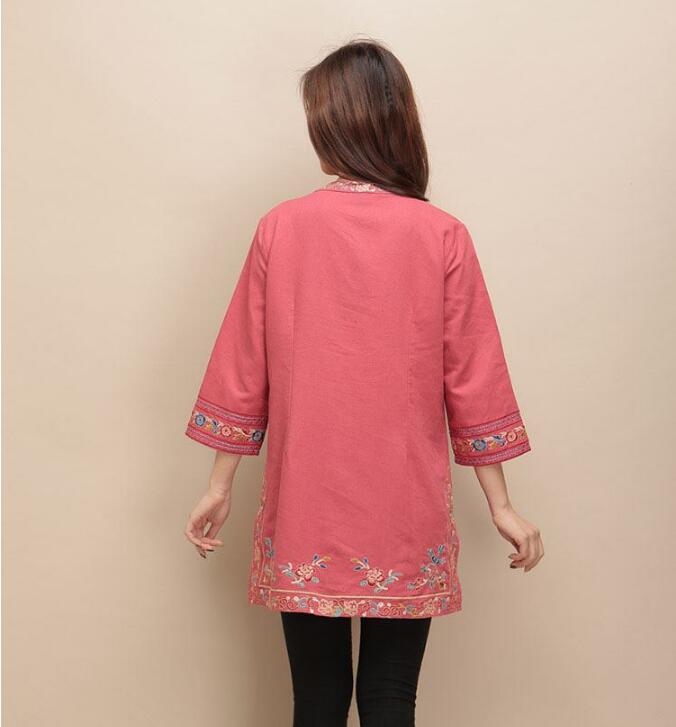 家佳樂(lè)文學(xué)棉麻刺繡女士唐裝