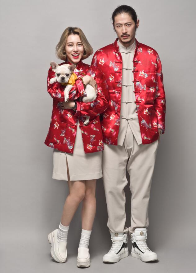 家佳樂文學麒麟印花盤扣唐裝圖片