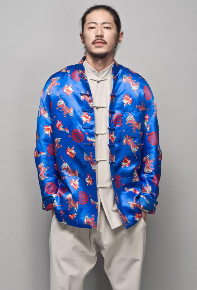 家佳樂文學麒麟印花盤扣唐裝圖片