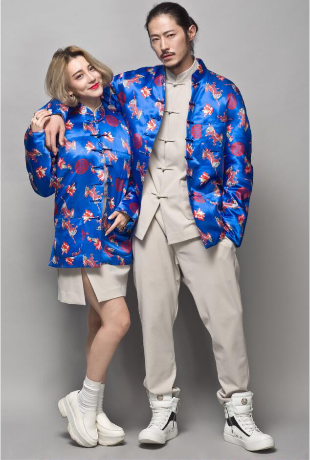 家佳樂文學麒麟印花盤扣唐裝圖片