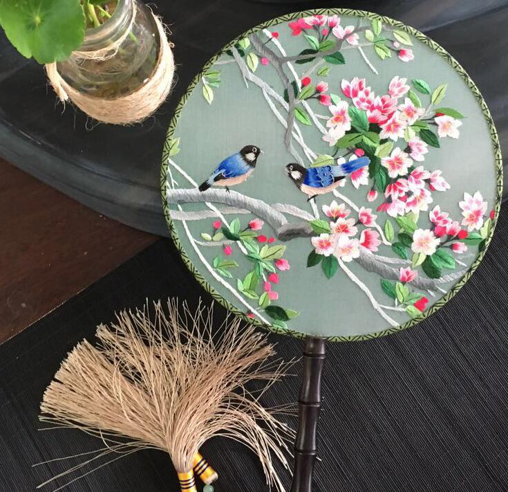 蘇繡真絲小團扇