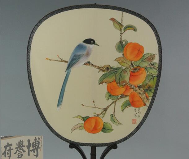 真絲雙面工筆手繪團(tuán)扇