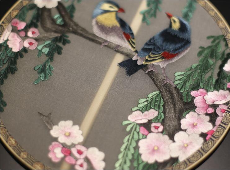 家佳樂(lè)文學(xué)手工刺繡真絲團(tuán)扇