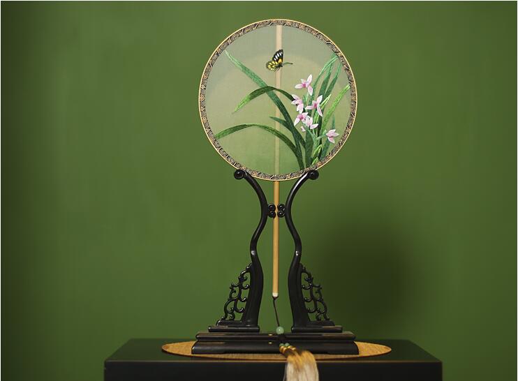 家佳樂(lè)文學(xué)手工刺繡真絲團(tuán)扇