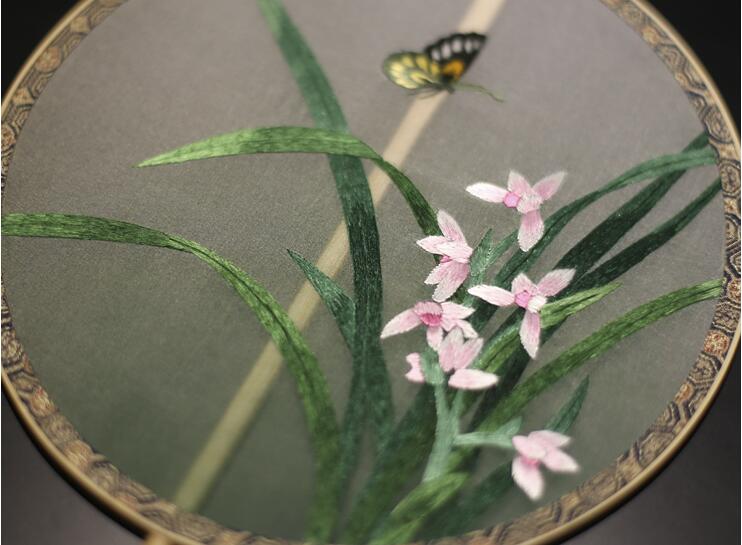 家佳樂(lè)文學(xué)手工刺繡真絲團(tuán)扇