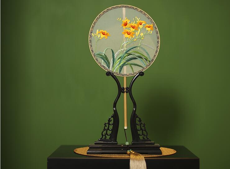 家佳樂(lè)文學(xué)手工刺繡真絲團(tuán)扇