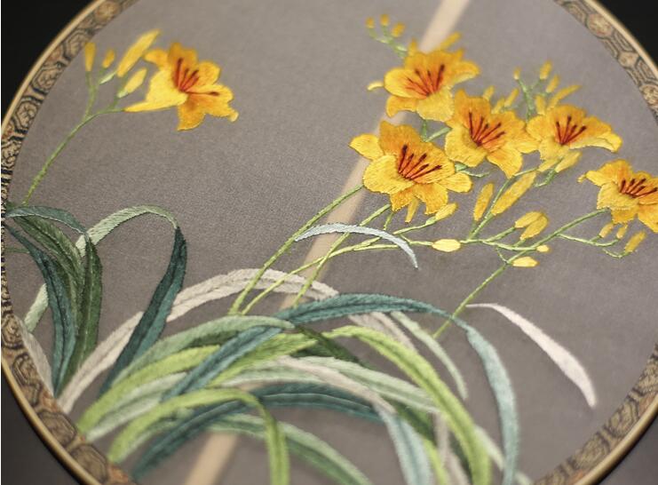 家佳樂(lè)文學(xué)手工刺繡真絲團(tuán)扇