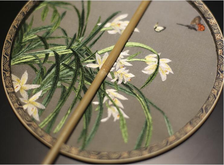 家佳樂(lè)文學(xué)刺繡真絲宮扇