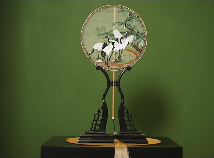 家佳樂(lè)文學(xué)刺繡真絲宮扇