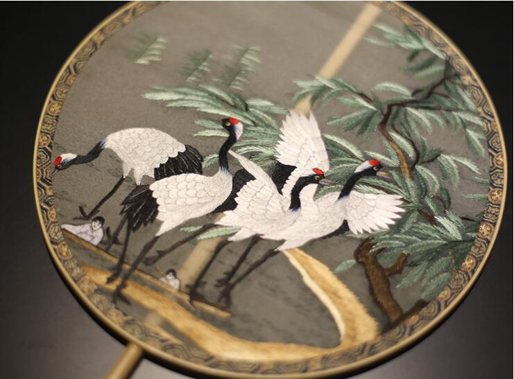 家佳樂(lè)文學(xué)刺繡真絲宮扇