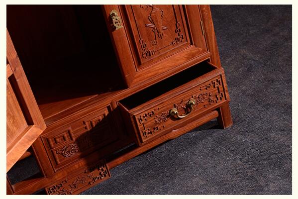 緬甸花梨木雕花中式實(shí)木柜子