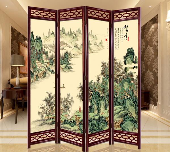 復古實木屏風圖片