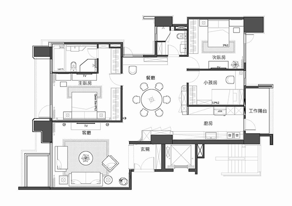 新中式裝修設計，會舍裝修設計(五)
