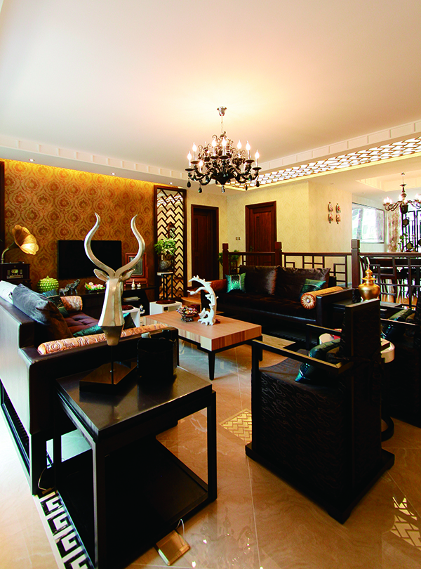 中天花園，簡(jiǎn)約新中式家裝別墅樣板房