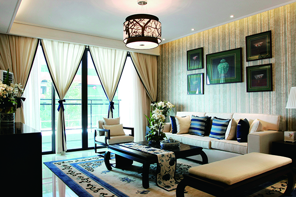 新中式別墅裝修設(shè)計(jì)，愛上青花瓷