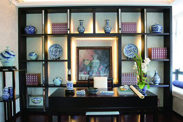 新中式別墅裝修設(shè)計(jì)，愛上青花瓷
