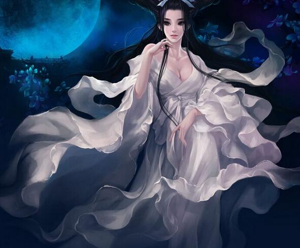 白衣女子，傾城傾國(guó)