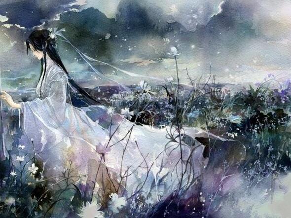 白衣女子，傾城傾國(guó)