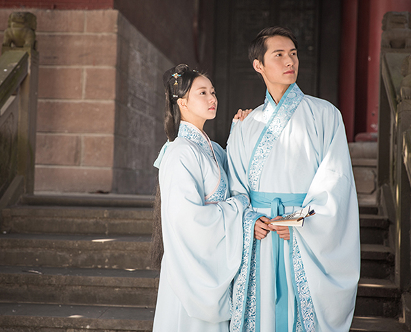 漢服 雙繞長(zhǎng)曲裾直裾漢服